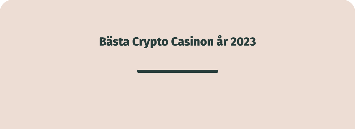 bästa crypto casinon år 2023