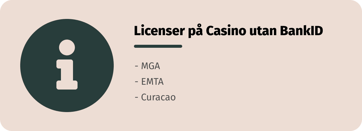 licenser hos casinon utan bankid