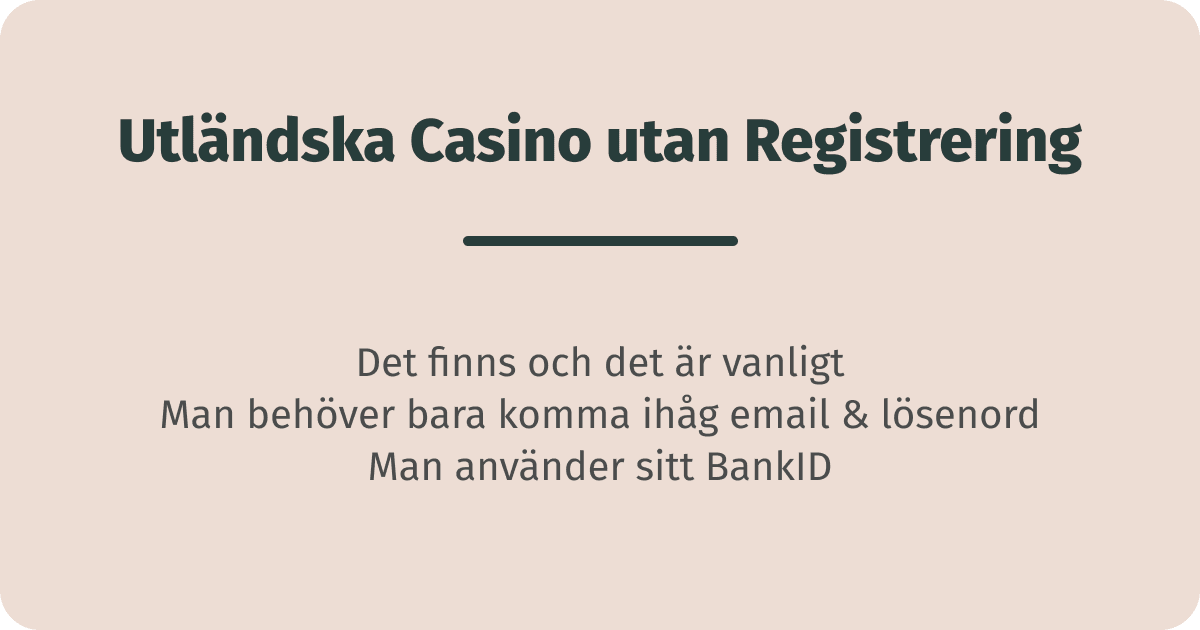 utländska casino utan registrering