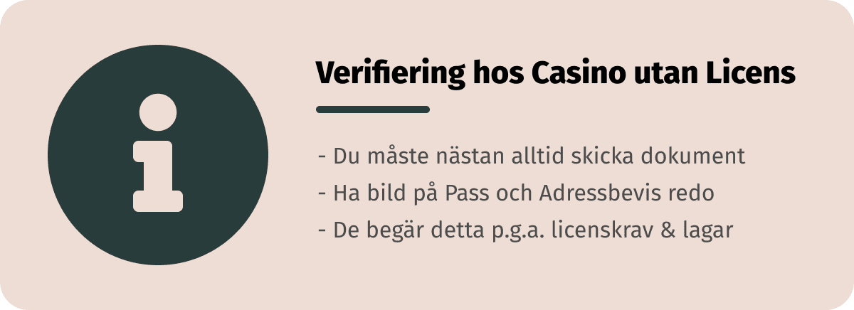 verifiering hos casino utan svensk licens