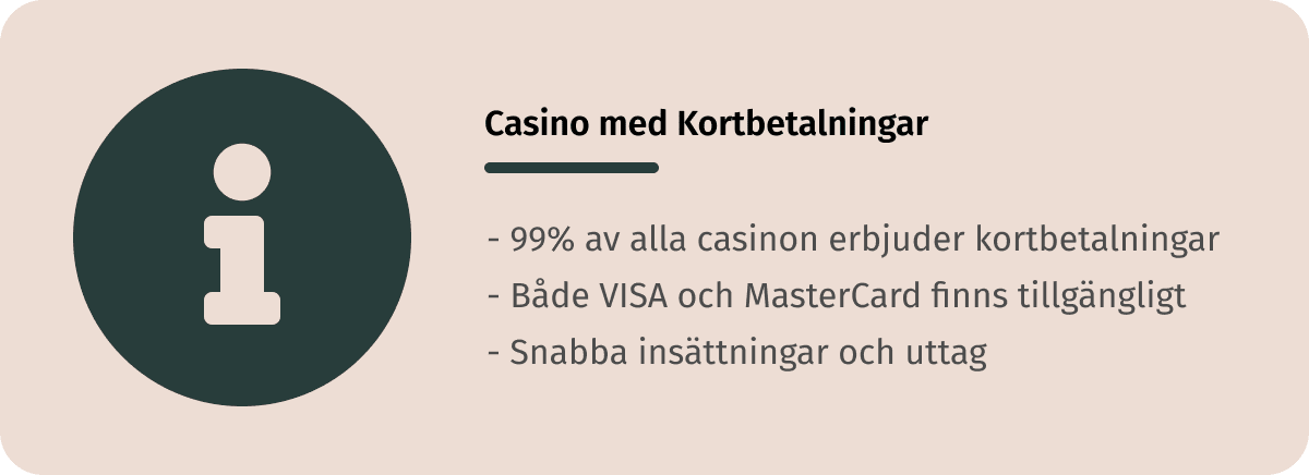 casino med kortbetalningar utan svensk licens