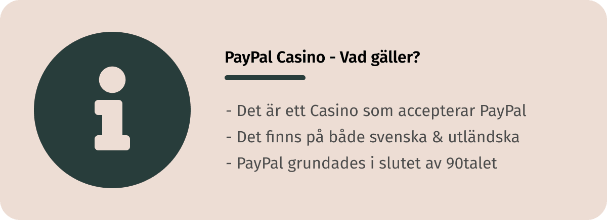 information om paypal casinon