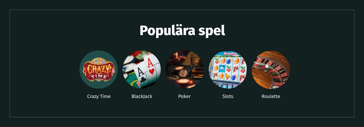 text populära spel logotyper för mest spelande spelen på casinon utan svensk licens